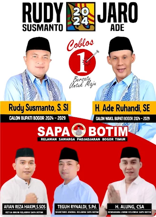 Relawan SAPA BOTIM Siap All Out Menangkan Cabup Cawabup Rudy Susmanto-Jaro Ade di Timur Kabupaten Bogor