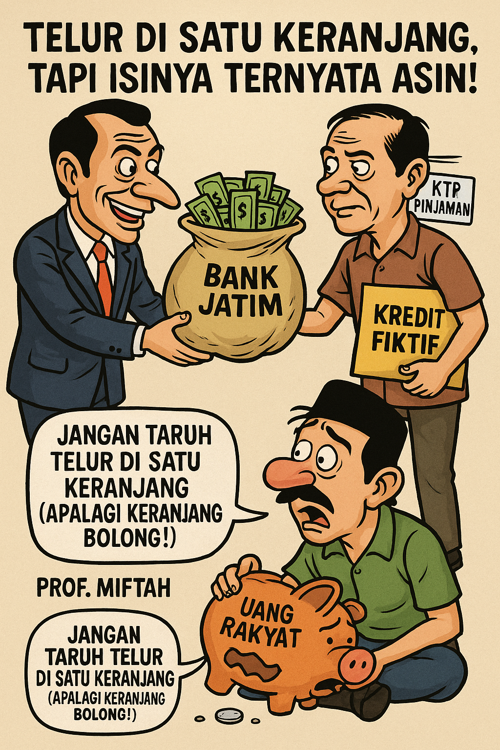 Kasus Kredit Fiktif Bank Jatim: Antara Uang Rakyat, KTP Pinjaman, dan Mimpi Indah di Atas Kertas