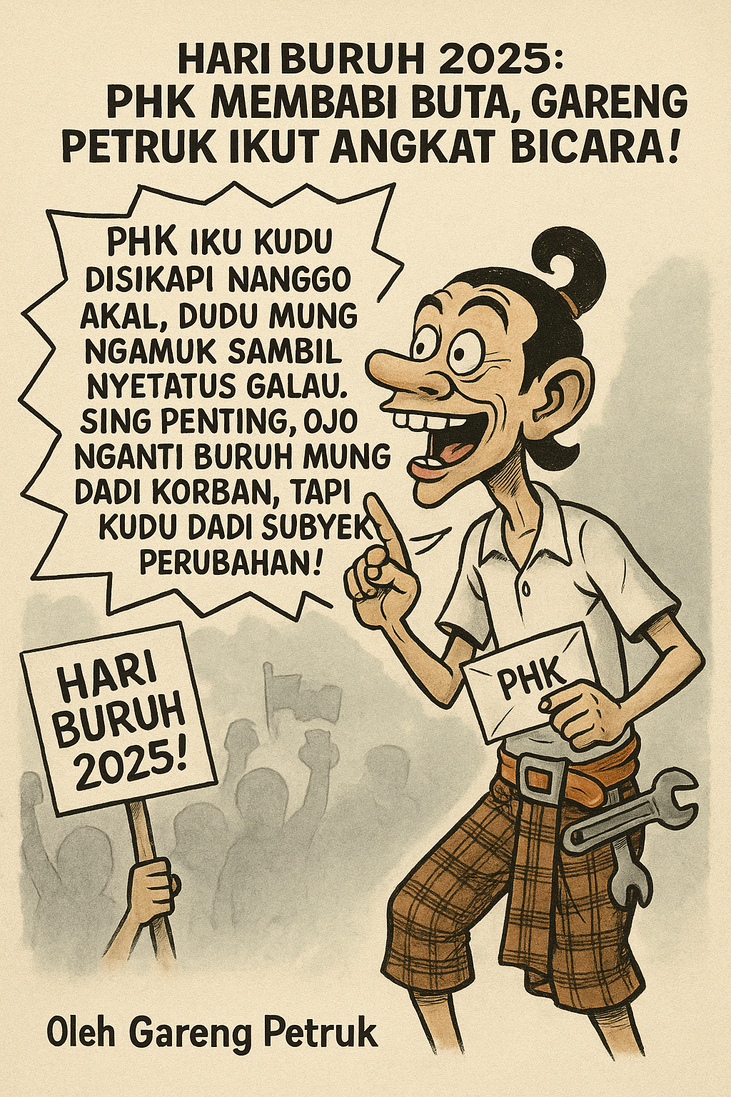 Hari Buruh 2025: PHK Membabi Buta, Gareng Petruk Ikut Angkat Bicara!