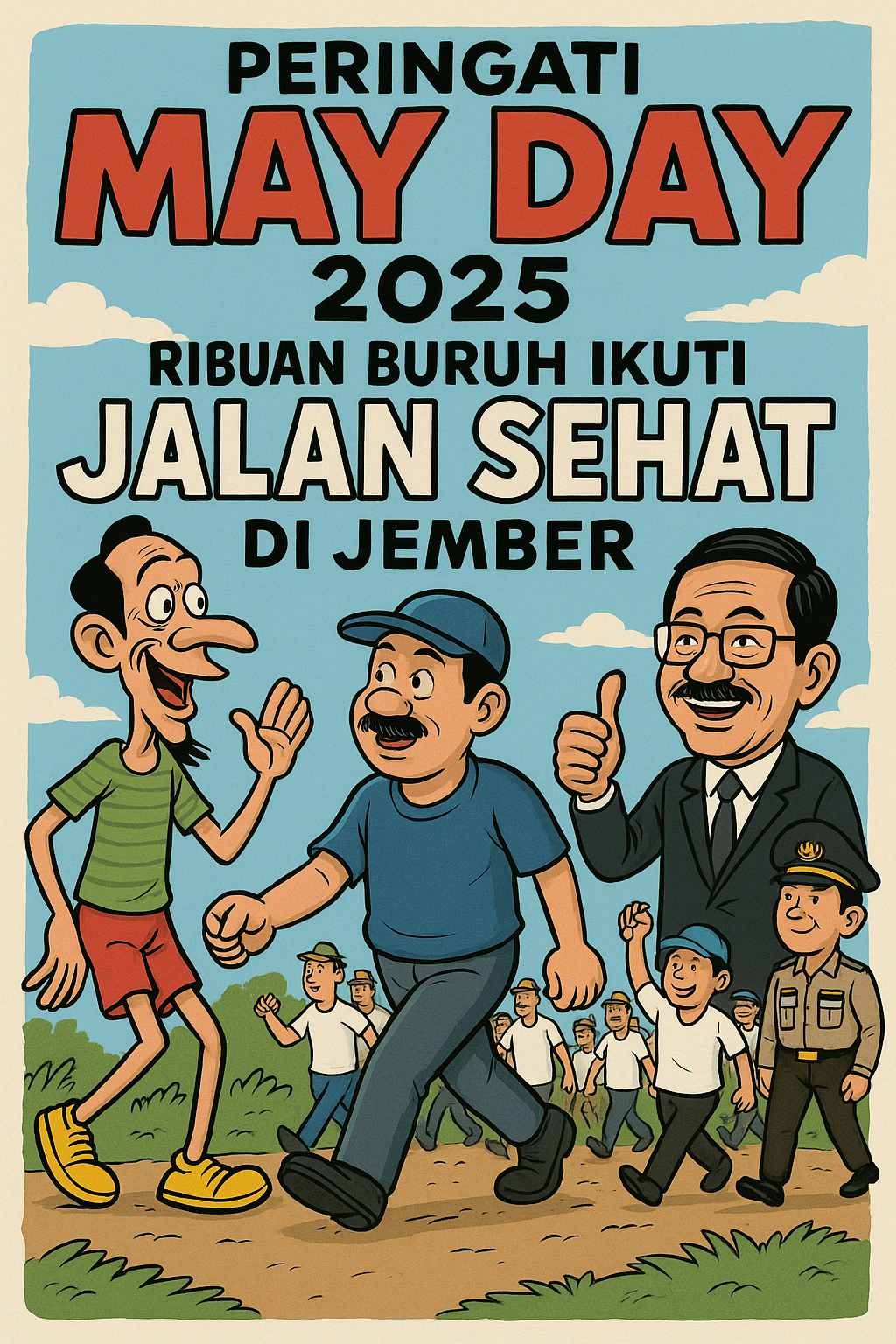 Jalan Sehat May Day di Jember: Buruh Melangkah, Bos Menyaksikan, Investor Mengintip!
