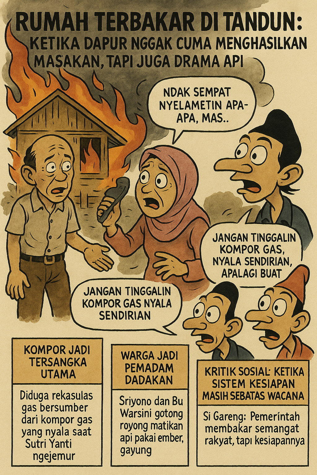 Rumah Terbakar di Tandun: Ketika Dapur Nggak Cuma Menghasilkan Masakan, Tapi Juga Drama Api dan Air Mata