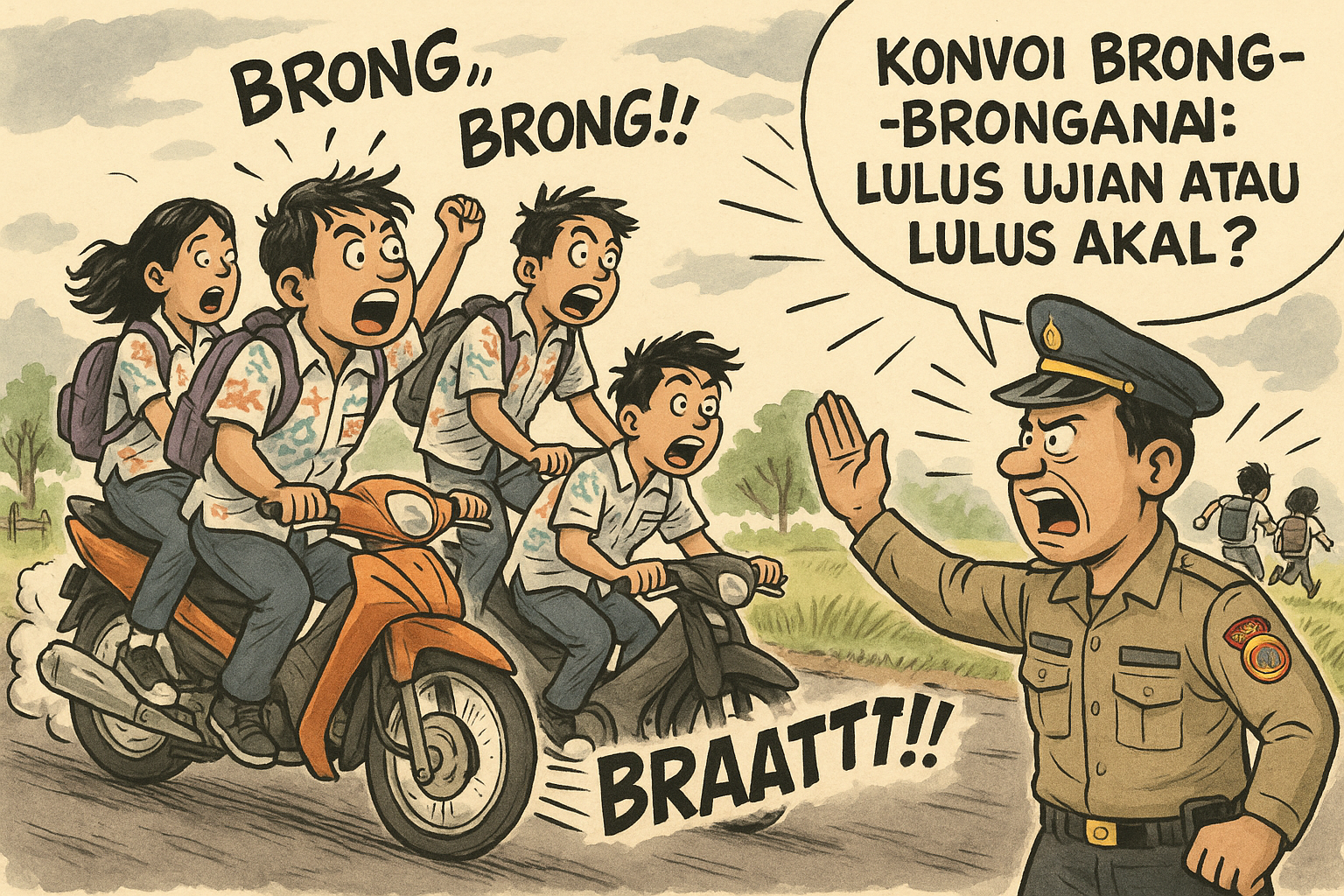 Konvoi Brong-Brongan: Lulus Ujian atau Lulus Akal?