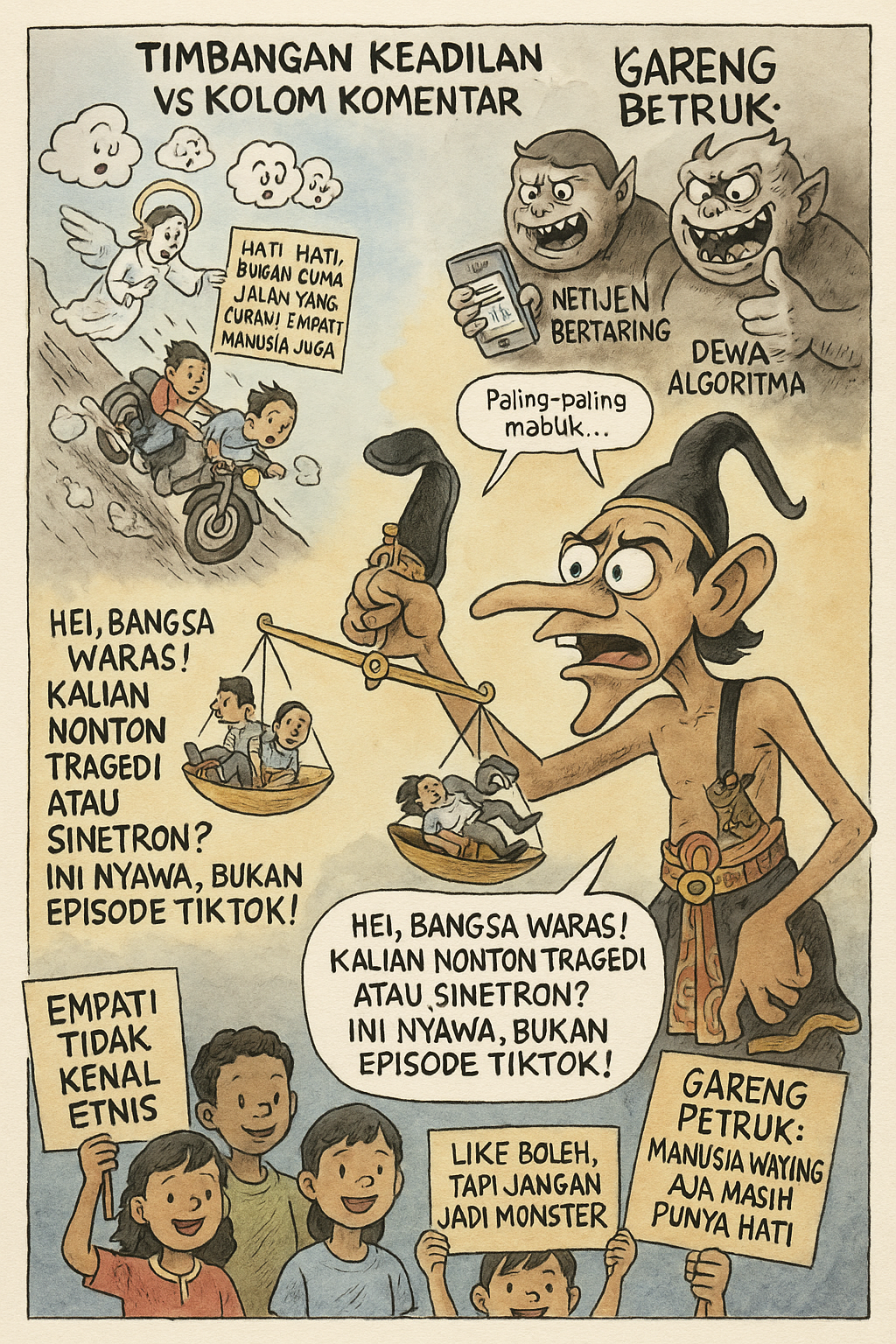 Gareng Petruk Ngelus Dodo di Ungasan: Dua Nyawa Melayang, Netizen Malah Ngegas Tanpa Rem
