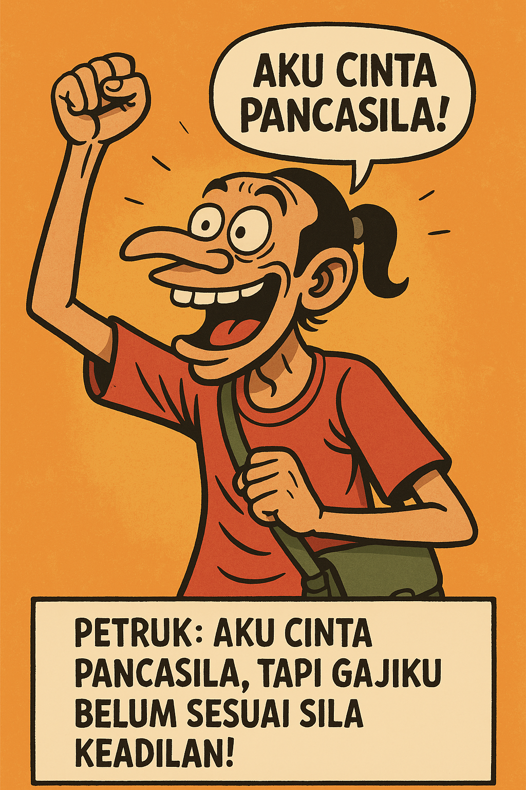 Petruk: Aku Cinta Pancasila, Tapi Gajiku Belum Sesuai Sila Keadilan!