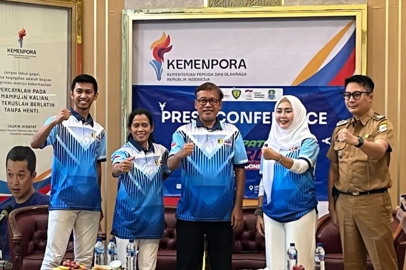 Konferensi pers dan peluncuran jersei Patriot Run Indonesia 2025 di Wisma Serba Guna Kemenpora, Senayan, Jakarta. Foto: ANTARA