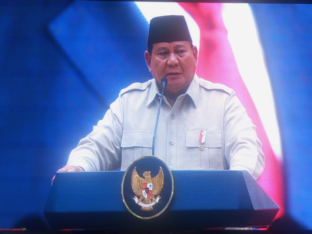 Presiden Prabowo Subianto memberikan arahan pada Kongres PSI. Dok. Pribadi
