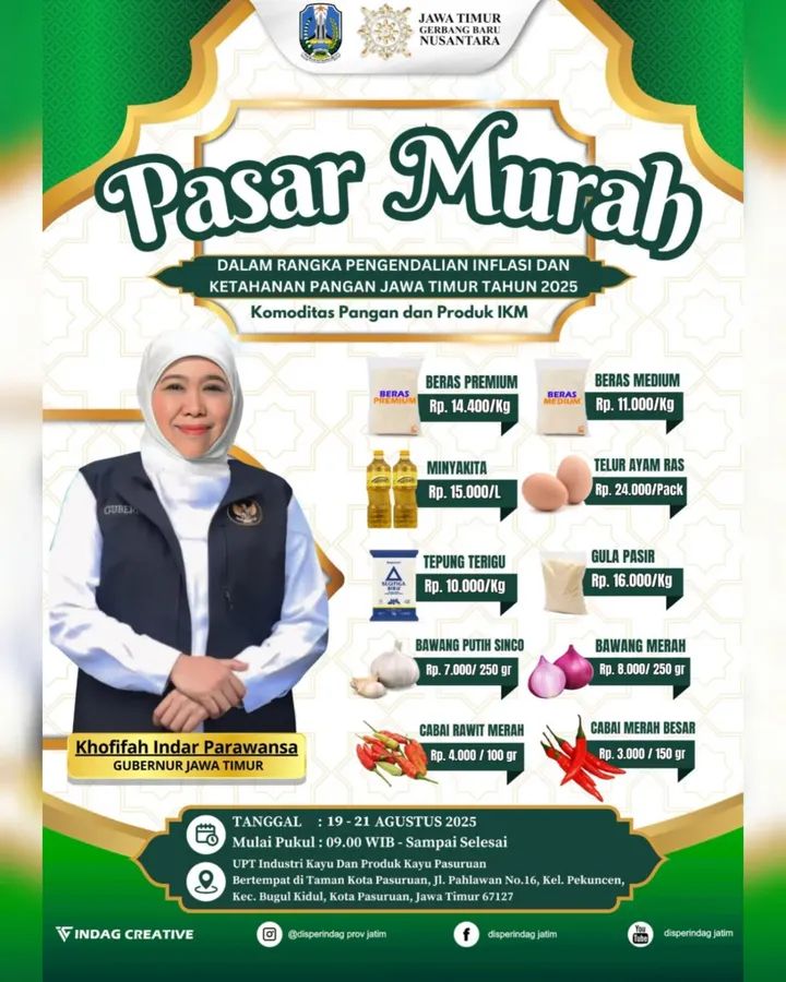 Pasar Murah Jawa Timur: Inflasi Dikepret, Perut Rakyat Dielus